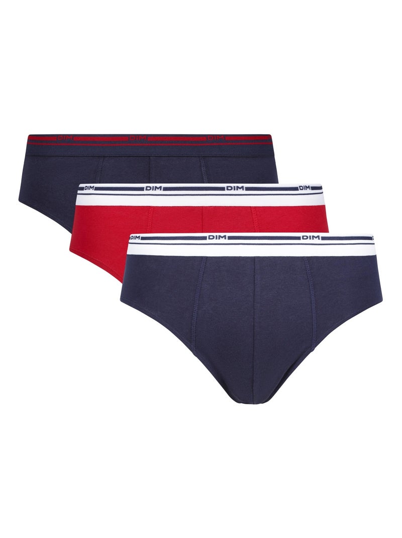 Lot de 3 slips coton Classic Colors Rouge vermillon - Kiabi