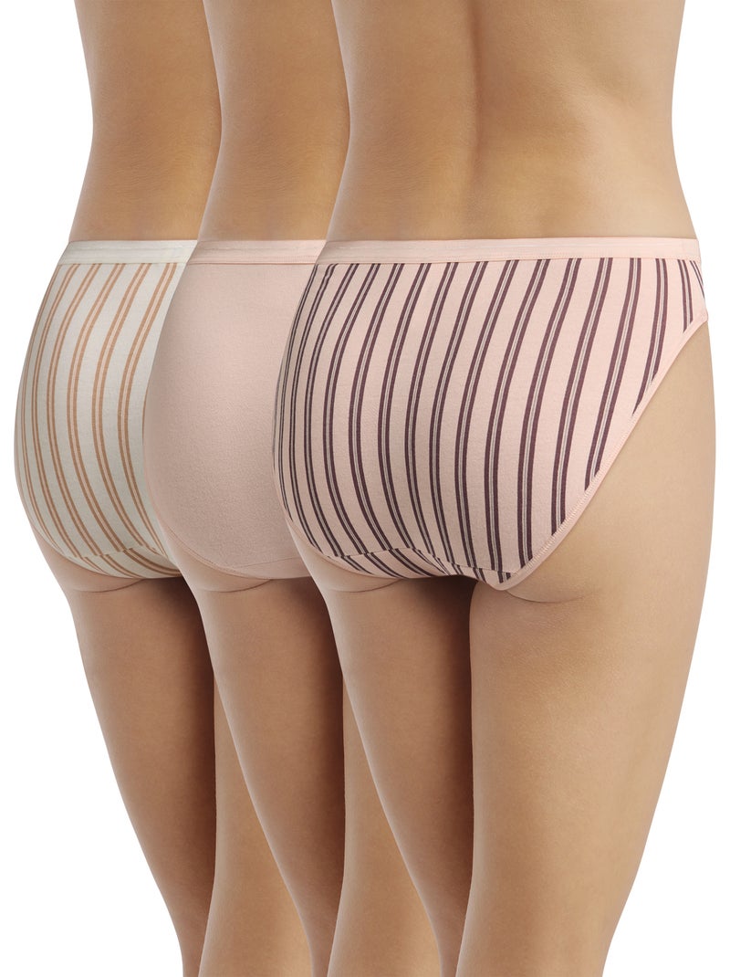 Lot de 3 Slips Coton Dim x Inès de La Fressange Beige - Kiabi
