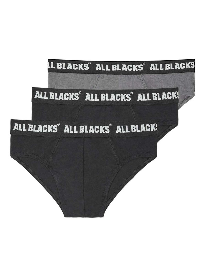 Lot de 3 Slips coton homme All Blacks Noir - Kiabi