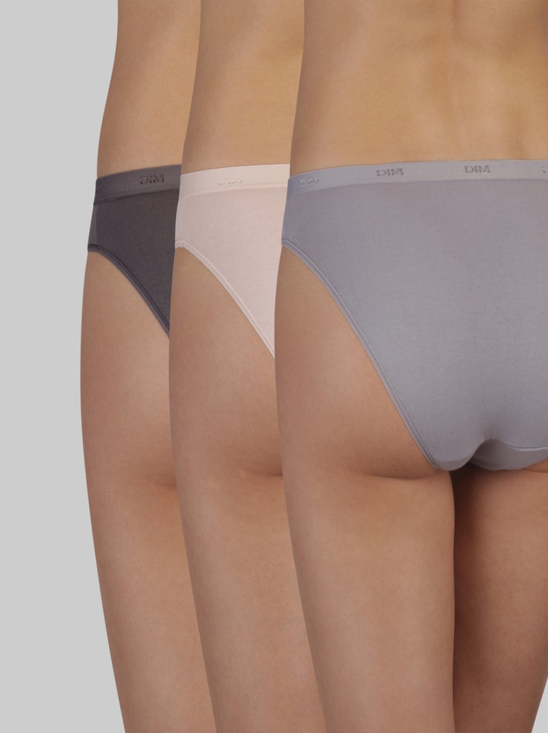 Lot de 3 Slips Coton Les Pockets Coton Gris - Kiabi