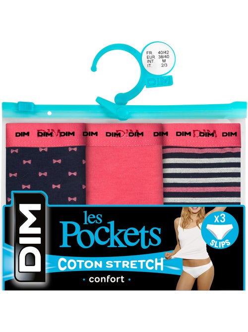 Lot de 3 Slips Coton Les Pockets Coton - Kiabi