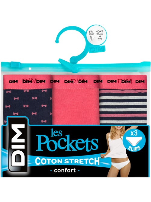 Lot de 3 Slips Coton Les Pockets Coton - Kiabi