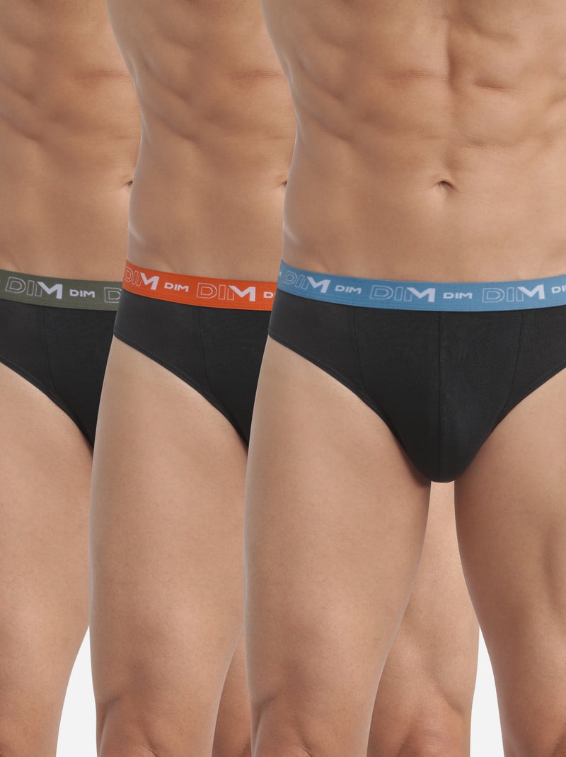 Lot de 3 Slips Coton Strech Orange - Kiabi