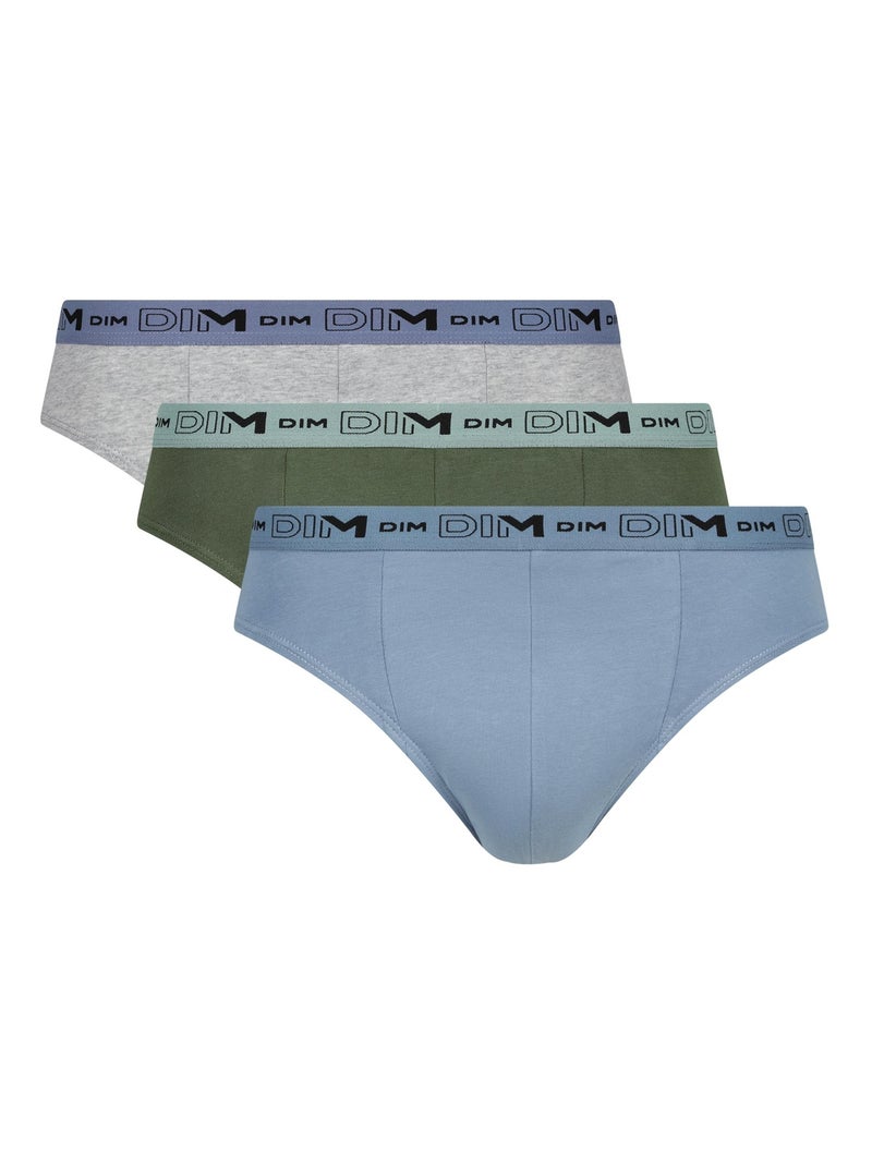 Lot de 3 Slips Coton Stretch Bio Vert forêt - Kiabi
