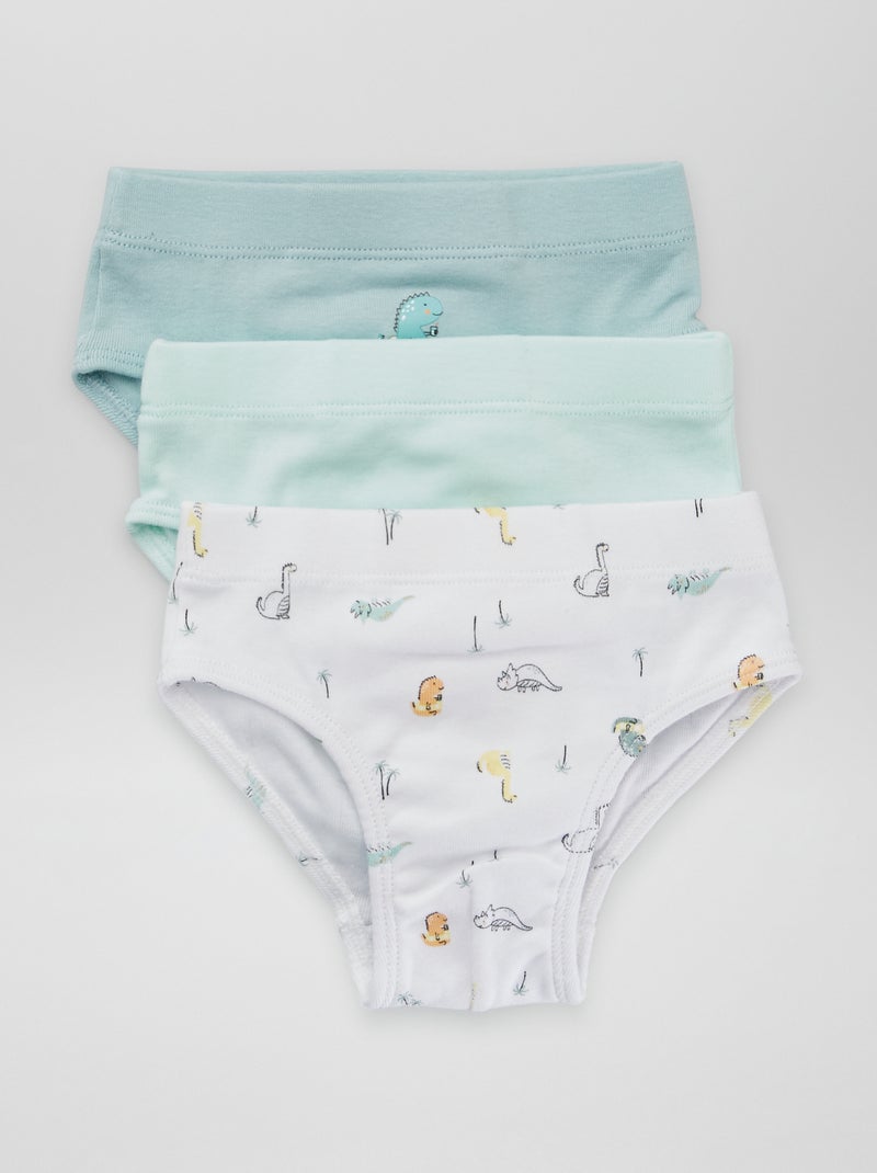 Lot de 3 slips 'crocodiles' Blanc - Kiabi