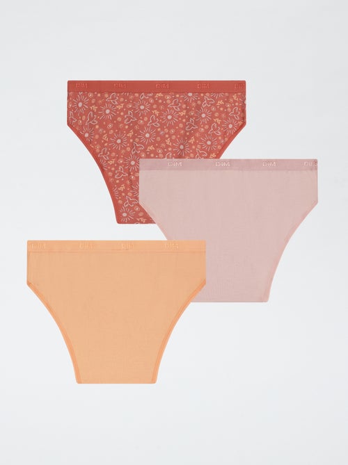Lot de 3 slips 'DIM' en coton uni - Kiabi