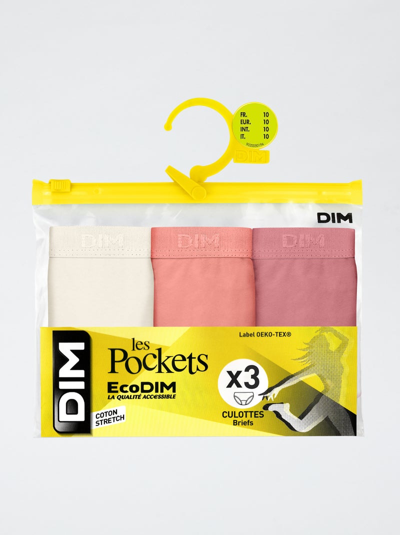 Lot de 3 slips 'DIM' uni Blanc - Kiabi