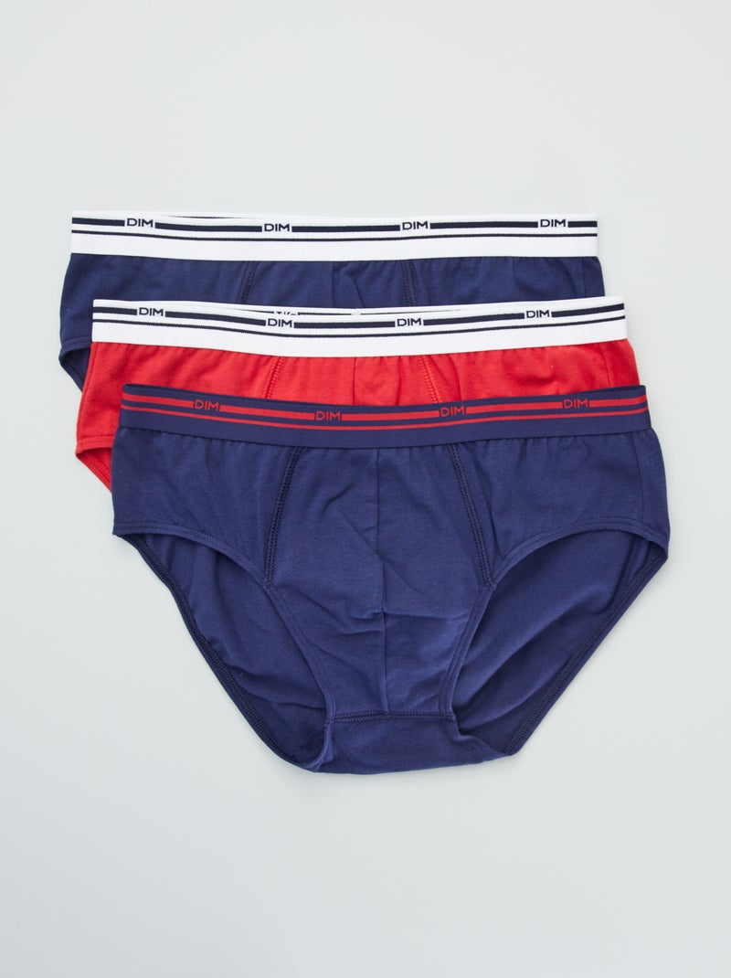 Lot de 3 slips 'DM' Noir/bleu - Kiabi