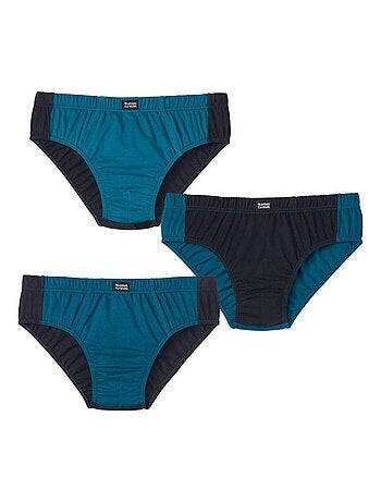 Lot de 3 Slips en Coton Bicolores - ATLAS FOR MEN