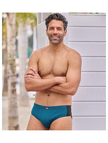 Lot de 3 Slips en Coton Bicolores - ATLAS FOR MEN