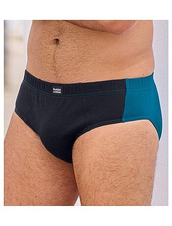 Lot de 3 Slips en Coton Bicolores - ATLAS FOR MEN