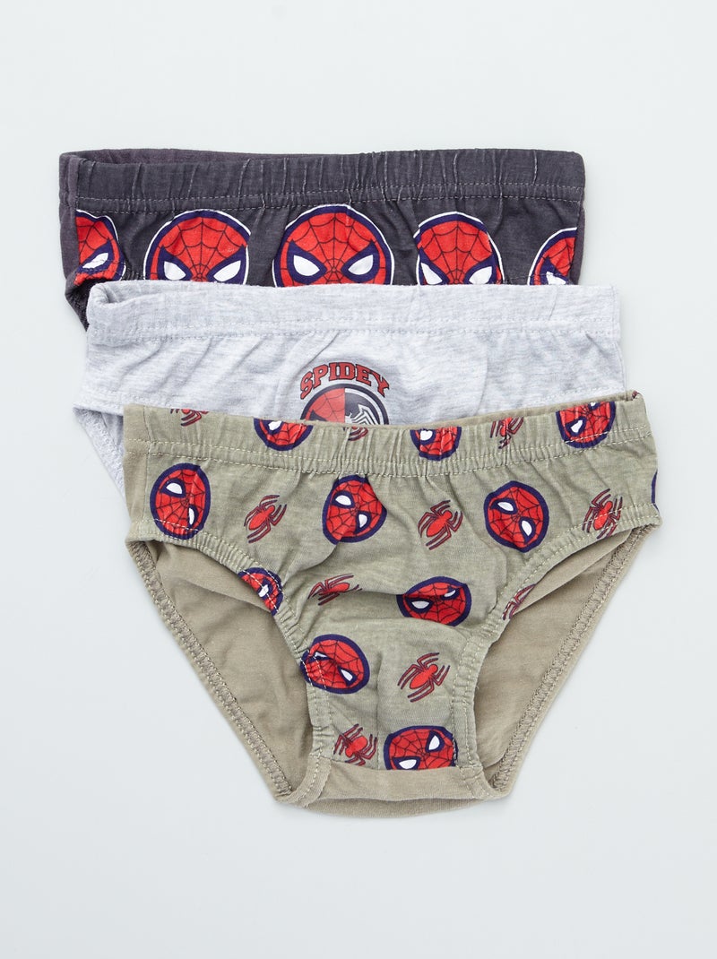 Lot de 3 slips en coton Spider-Man' Vert/gris - Kiabi