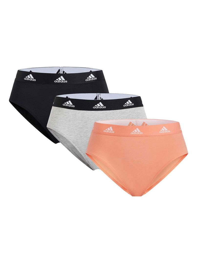 Lot de 3 slips femme Active Comfort Adidas Sport Noir Orange Gris - Kiabi