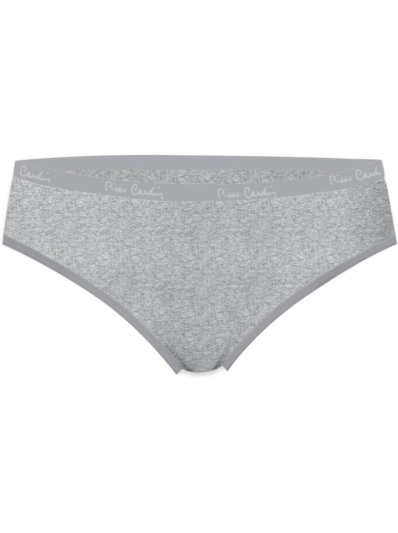 Lot de 3 slips femme  en coton uni et imprimé ceinture fine 2cm bgp pierre cardin Rose - Kiabi