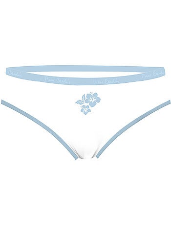 Lot de 3 slips femme en coton uni et imprimé ceinture fine 2cm pck1 pierre cardin