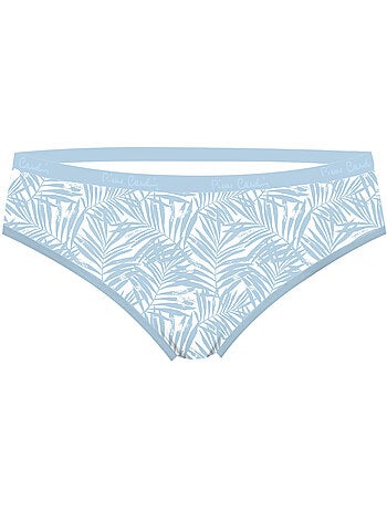 Lot de 3 slips femme en coton uni et imprimé ceinture fine 2cm pck1 pierre cardin
