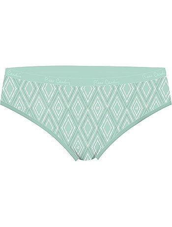 Lot de 3 slips femme en coton uni et imprimé ceinture fine 2cm pck12 pierre cardin