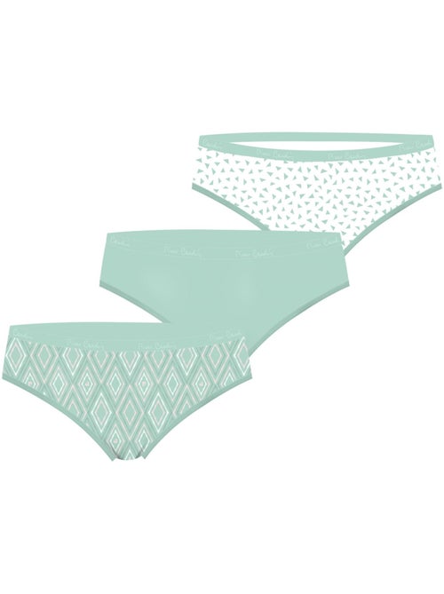 Lot de 3 slips femme en coton uni et imprimé ceinture fine 2cm pck12 pierre cardin - Kiabi Lot de 3 slips femme en coton uni et imprimé ceinture fine 2cm pck12 pierre cardin - Kiabi