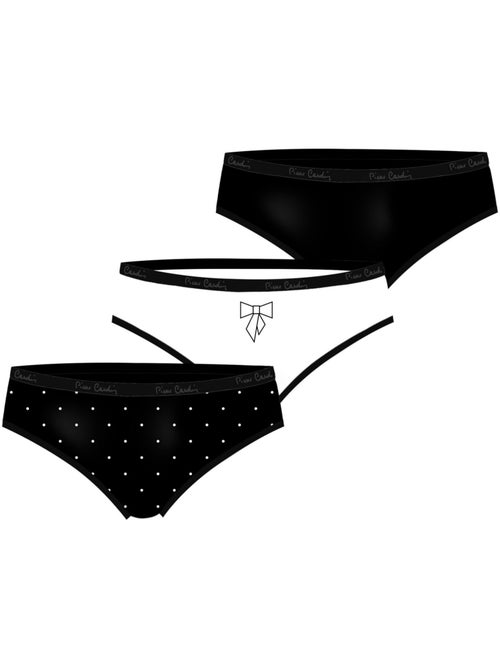 Lot de 3 slips femme en coton uni et imprimé ceinture fine 2cm pck6 pierre cardin - Kiabi Lot de 3 slips femme en coton uni et imprimé ceinture fine 2cm pck6 pierre cardin - Kiabi