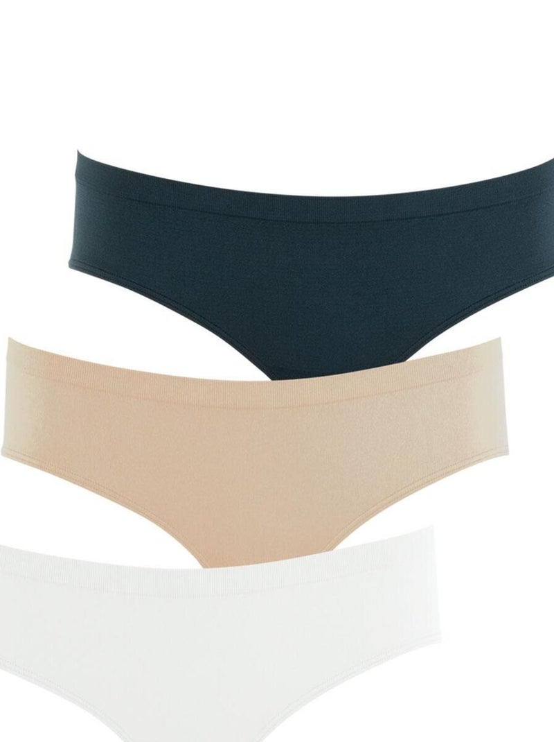 Lot de 3 slips femme Sans Couture Beige - Kiabi