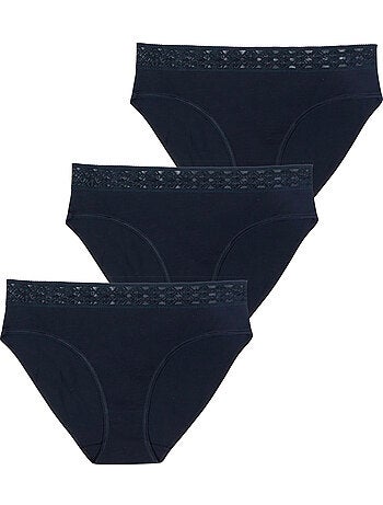 Lot de 3 slips femme trio dentelle athena