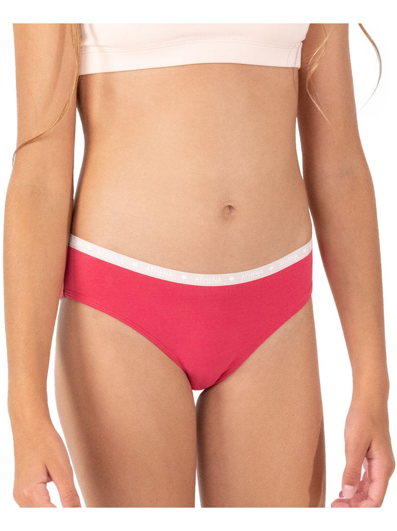 Lot de 3 slips fille ecopack athena Blanc / Rose / Beige - Kiabi