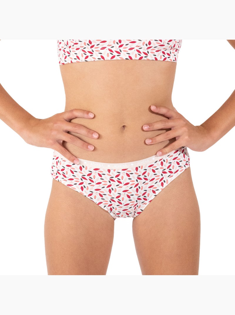 Lot de 3 slips fille ecopack athena Blanc / Rose / Beige - Kiabi