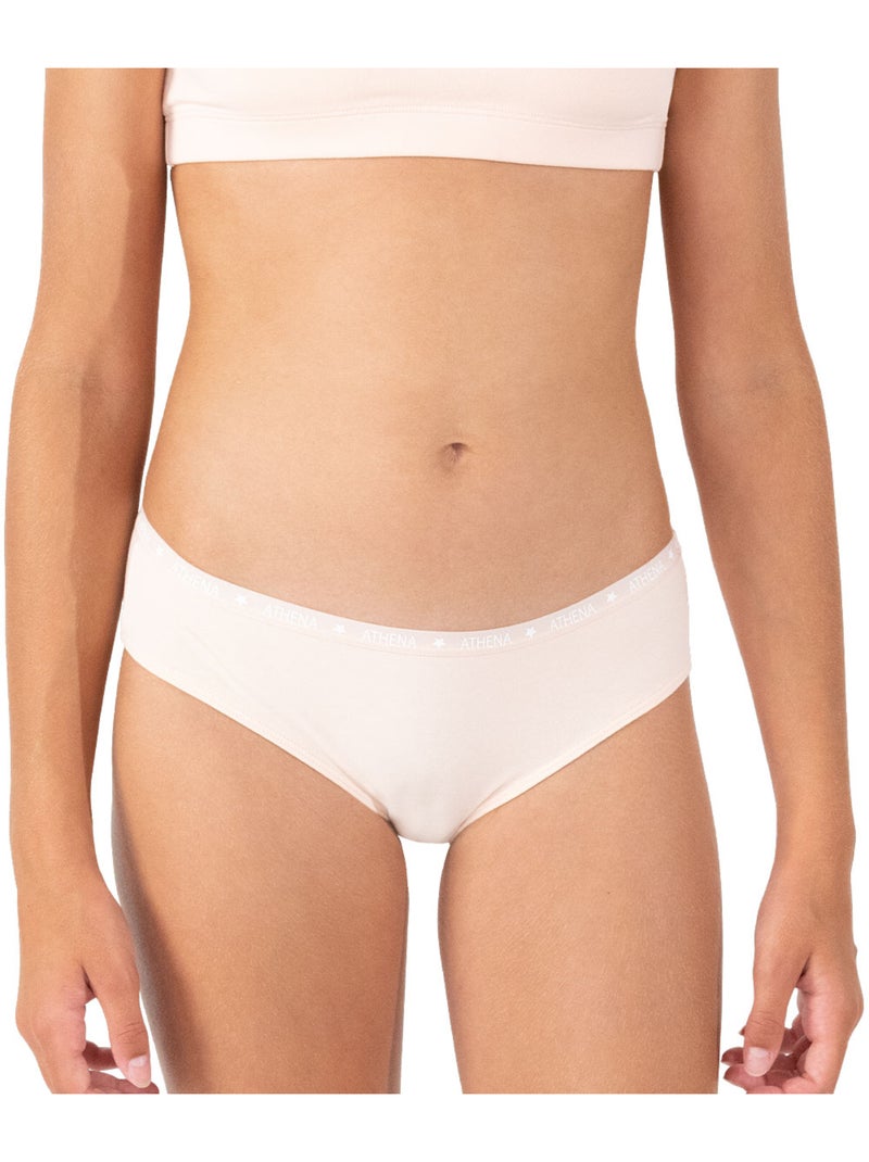 Lot de 3 slips fille ecopack athena Blanc / Rose / Beige - Kiabi