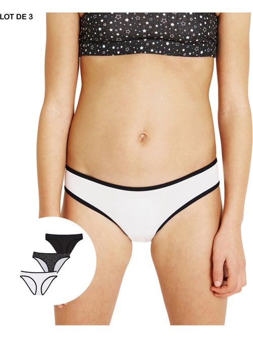 Lot de 3 slips fille Ecopack Mode Athena - Kiabi Lot de 3 slips fille Ecopack Mode Athena - Kiabi