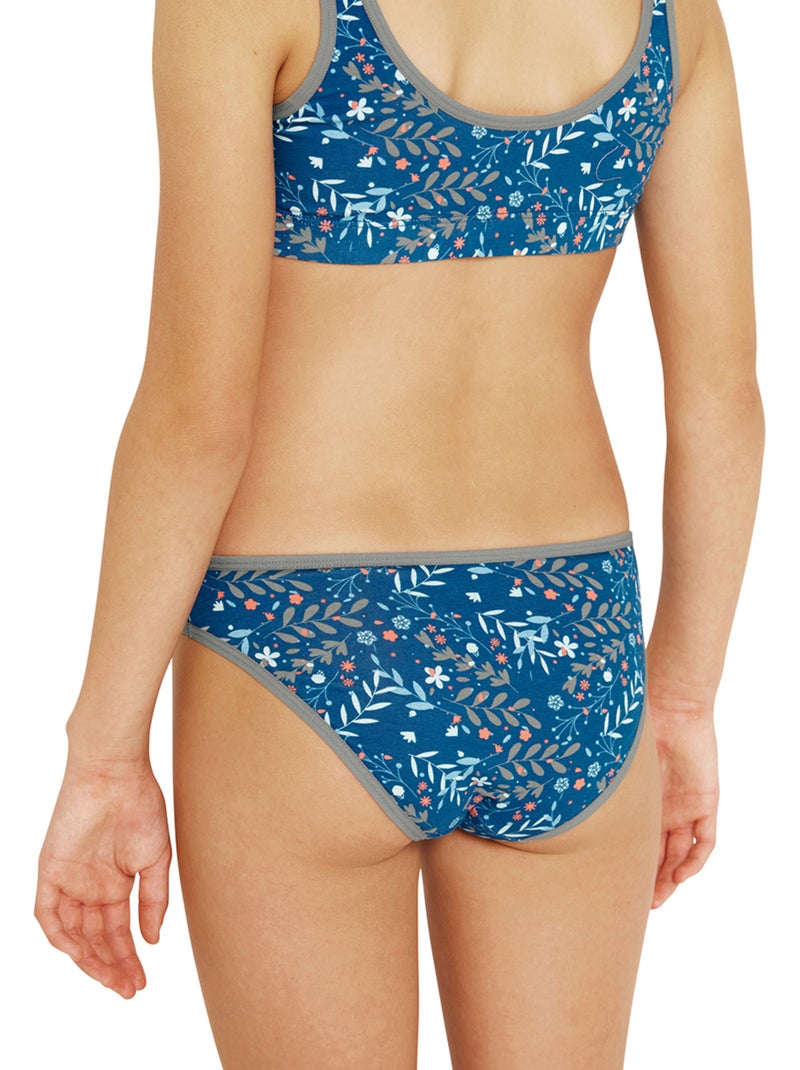 Lot de 3 slips fille Ecopack Mode  Athena Bleu Vert Bleu - Kiabi