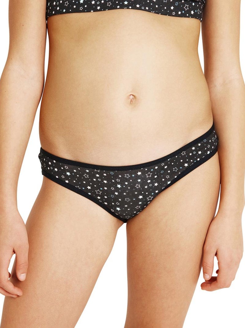 Lot de 3 slips fille Mode Girl by Noir - Kiabi
