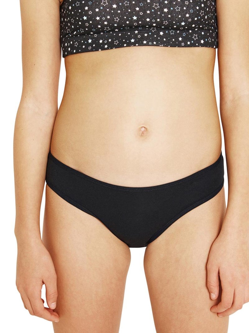 Lot de 3 slips fille Mode Girl by Noir - Kiabi