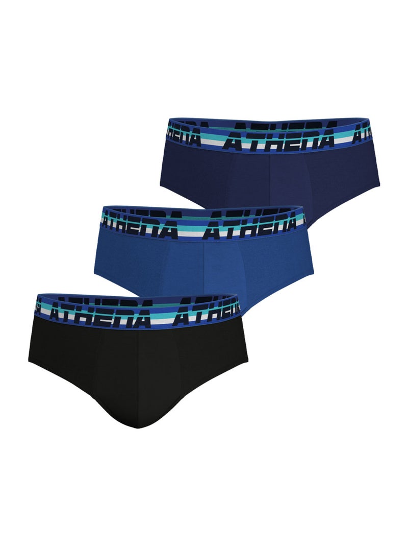 Lot de 3 slips homme 720 Stretch Coton Athena Bleu - Kiabi