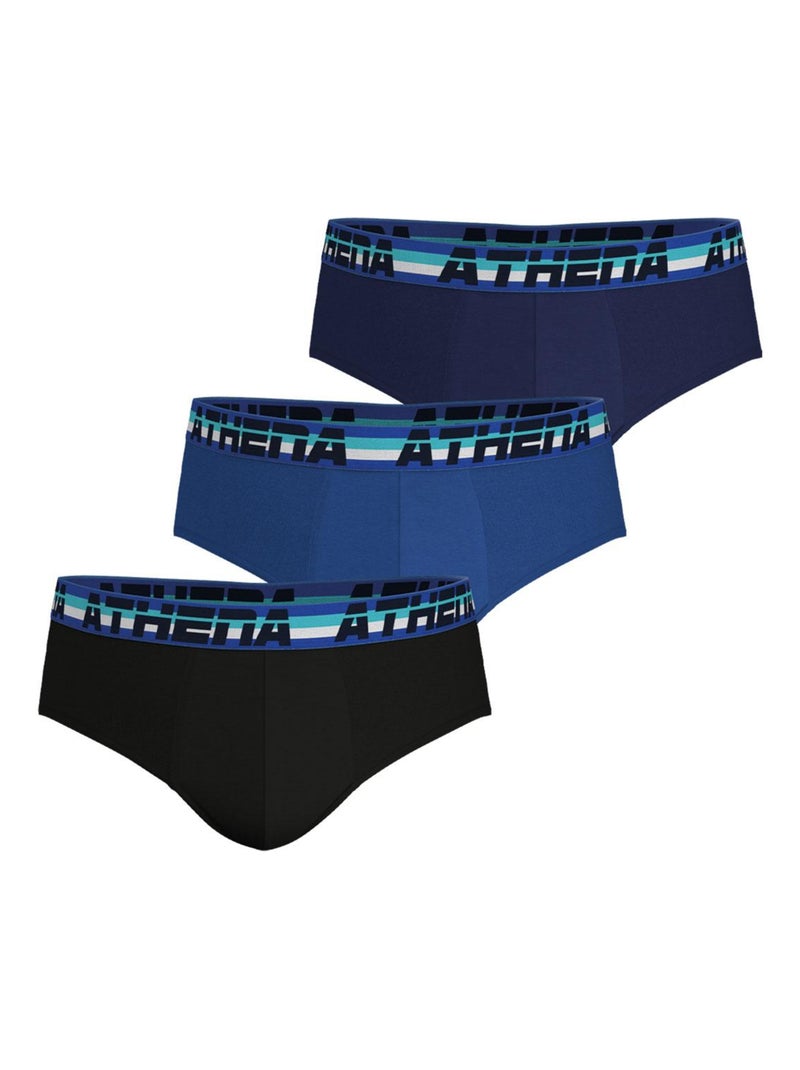 Lot de 3 slips homme 720 Stretch Coton Noir Bleu - Kiabi