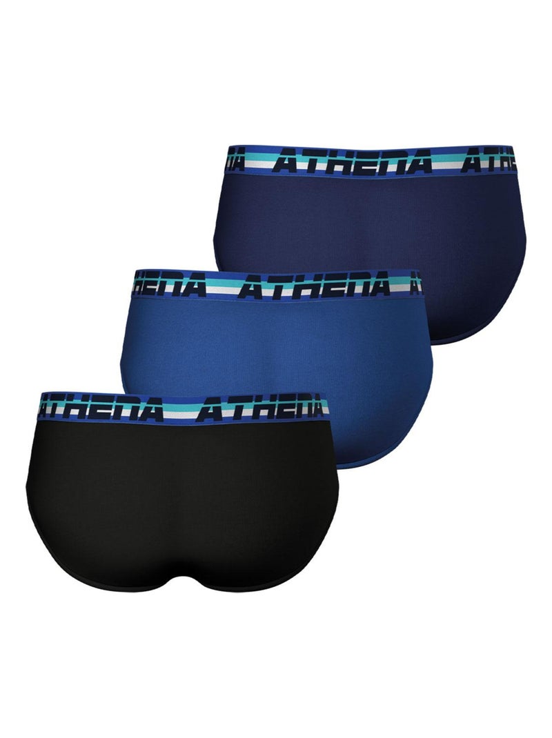 Lot de 3 slips homme 720 Stretch Coton Noir Bleu - Kiabi