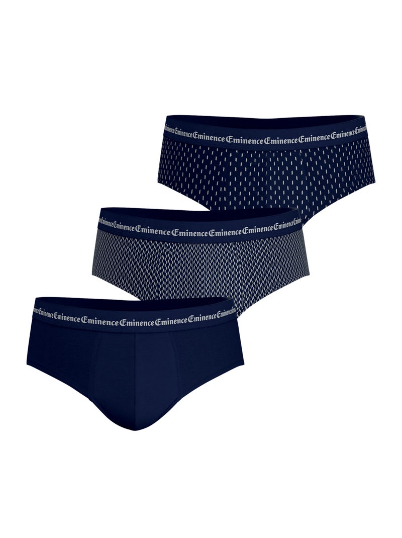 Lot de 3 slips homme Business Print Eminence Bleu - Kiabi