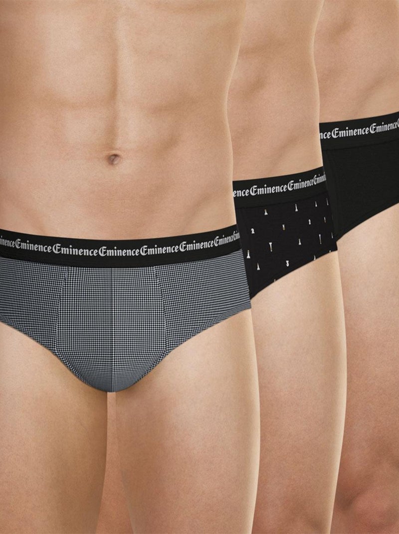 Lot de 3 slips homme Business Print Gris foncé - Kiabi