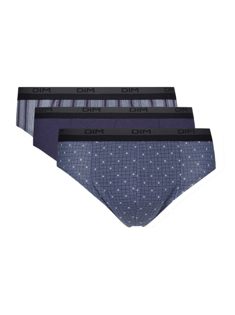 Lot de 3 Slips Homme Coton Print Bleu ciel - Kiabi