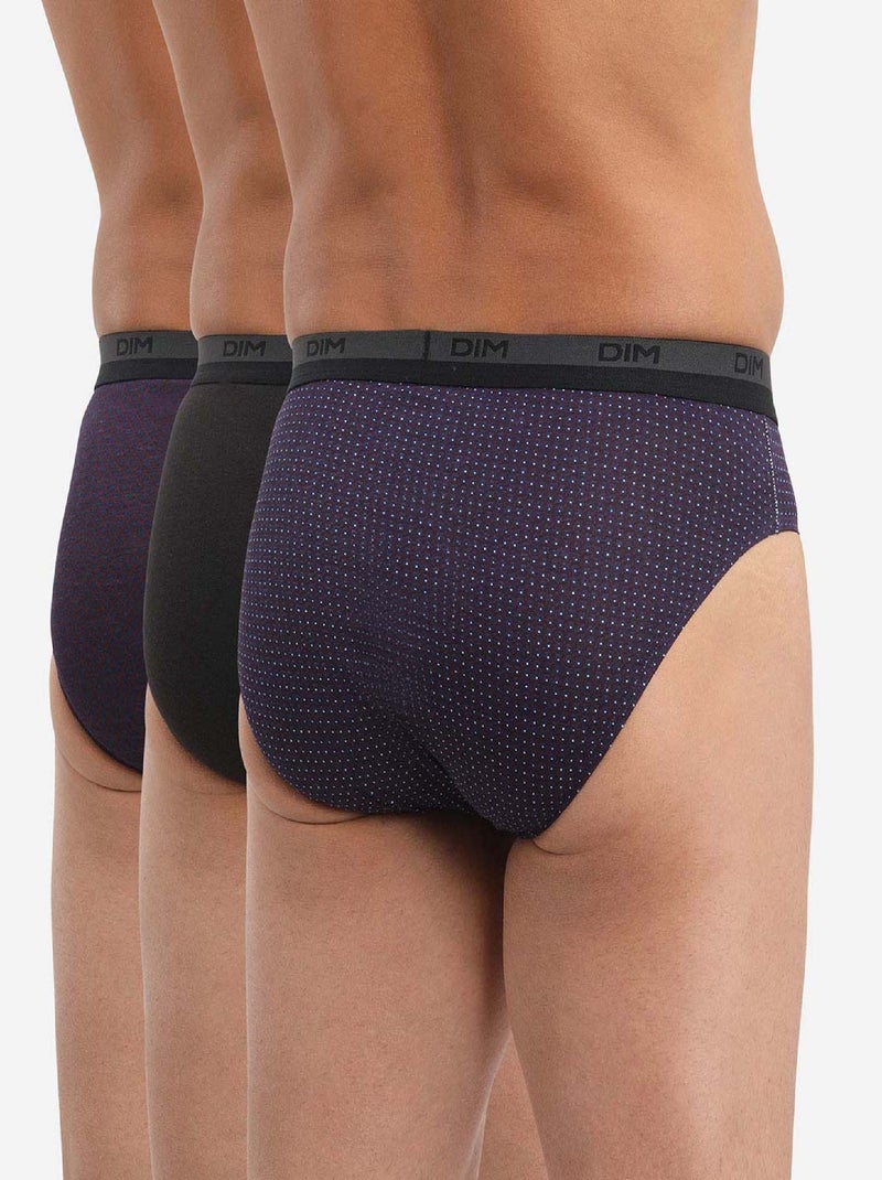 Lot de 3 Slips Homme Coton Print Bleu marine - Kiabi