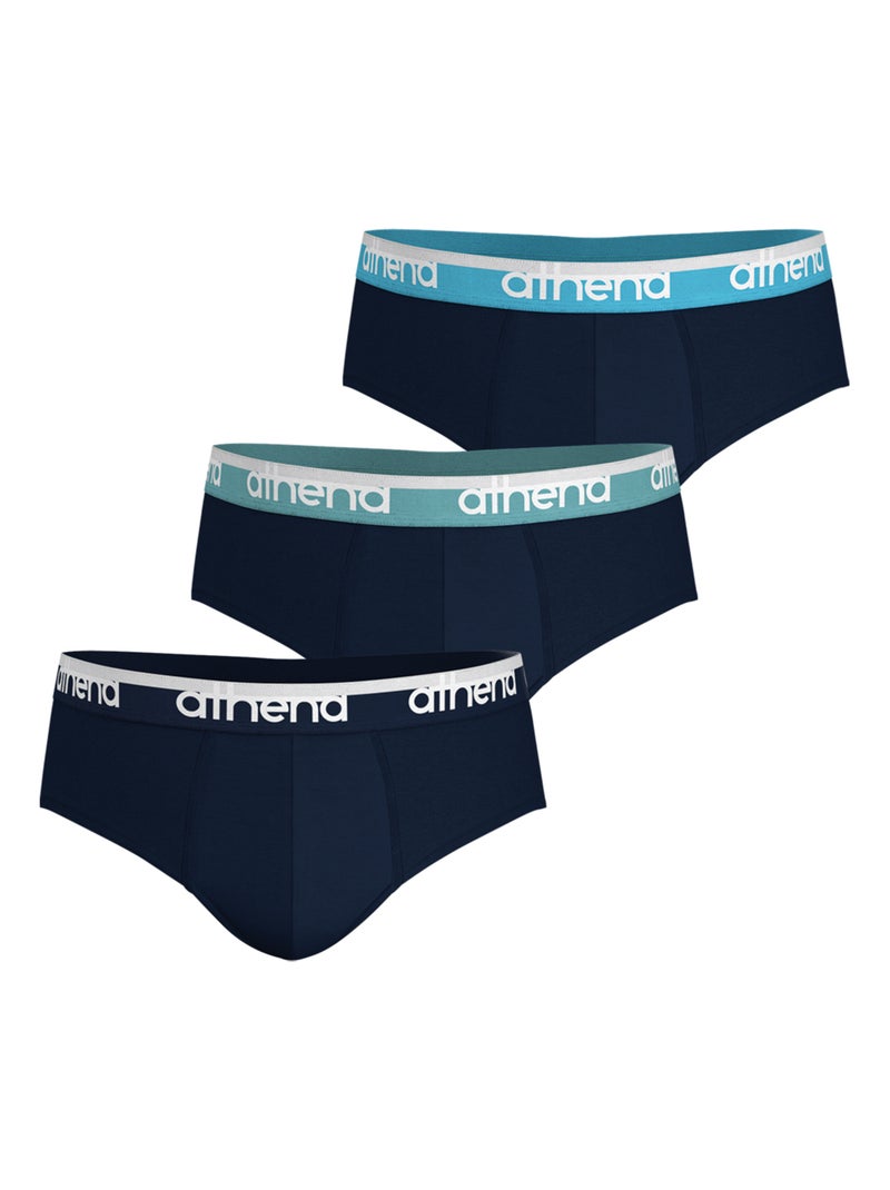 Lot de 3 slips homme Easy Bio Athena Bleu - Kiabi