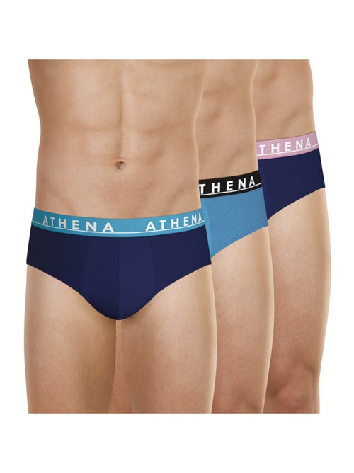 Lot de 3 slips homme Easy Color Athena - Kiabi