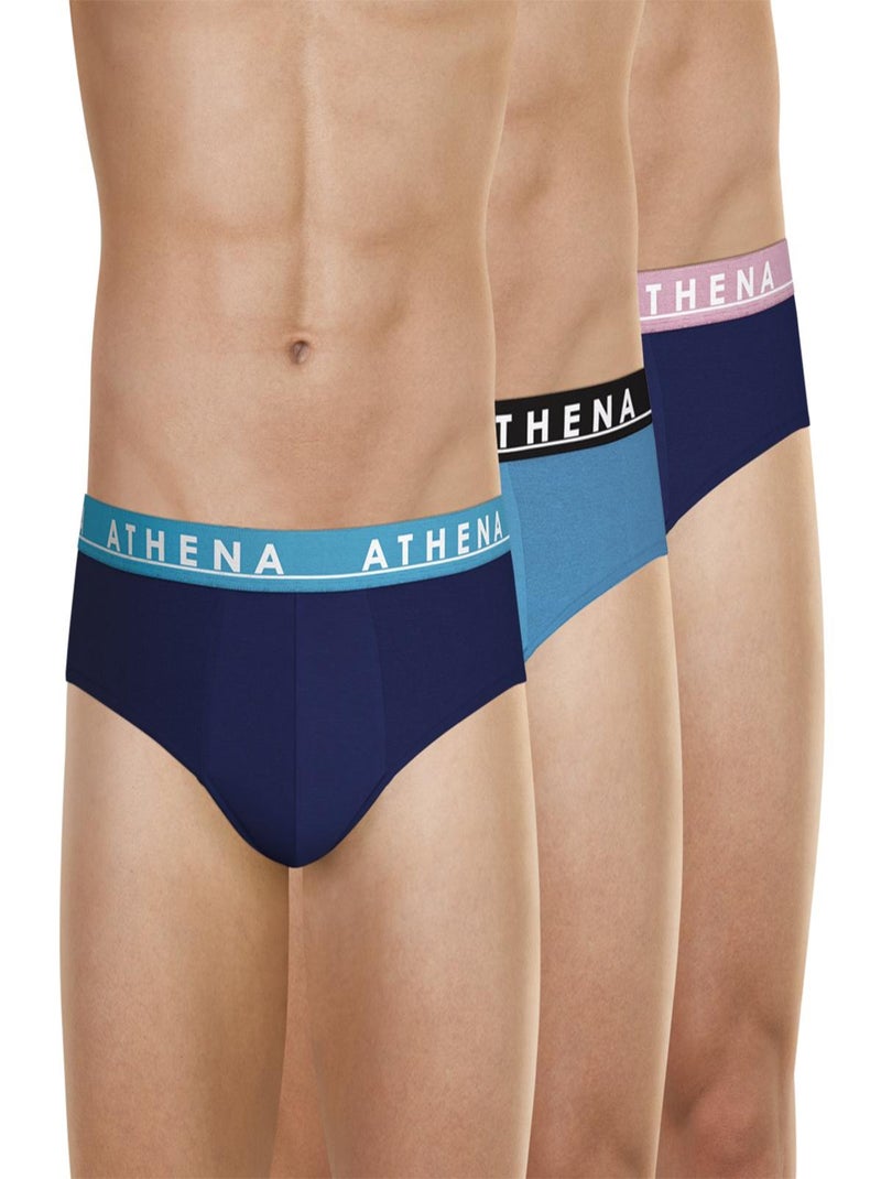 Lot de 3 slips homme Easy Color Athena Bleu marine - Kiabi