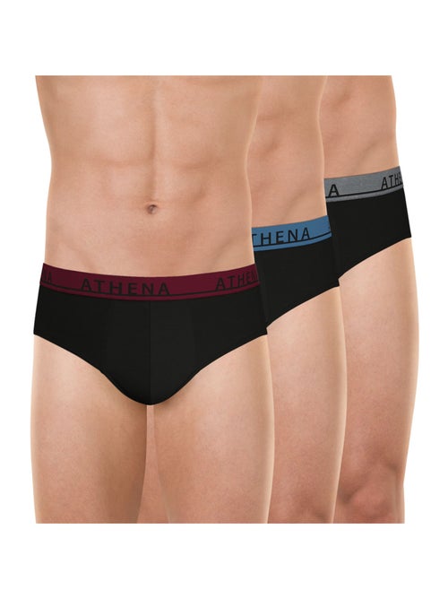 Lot de 3 slips homme Easy Color Athena - Kiabi