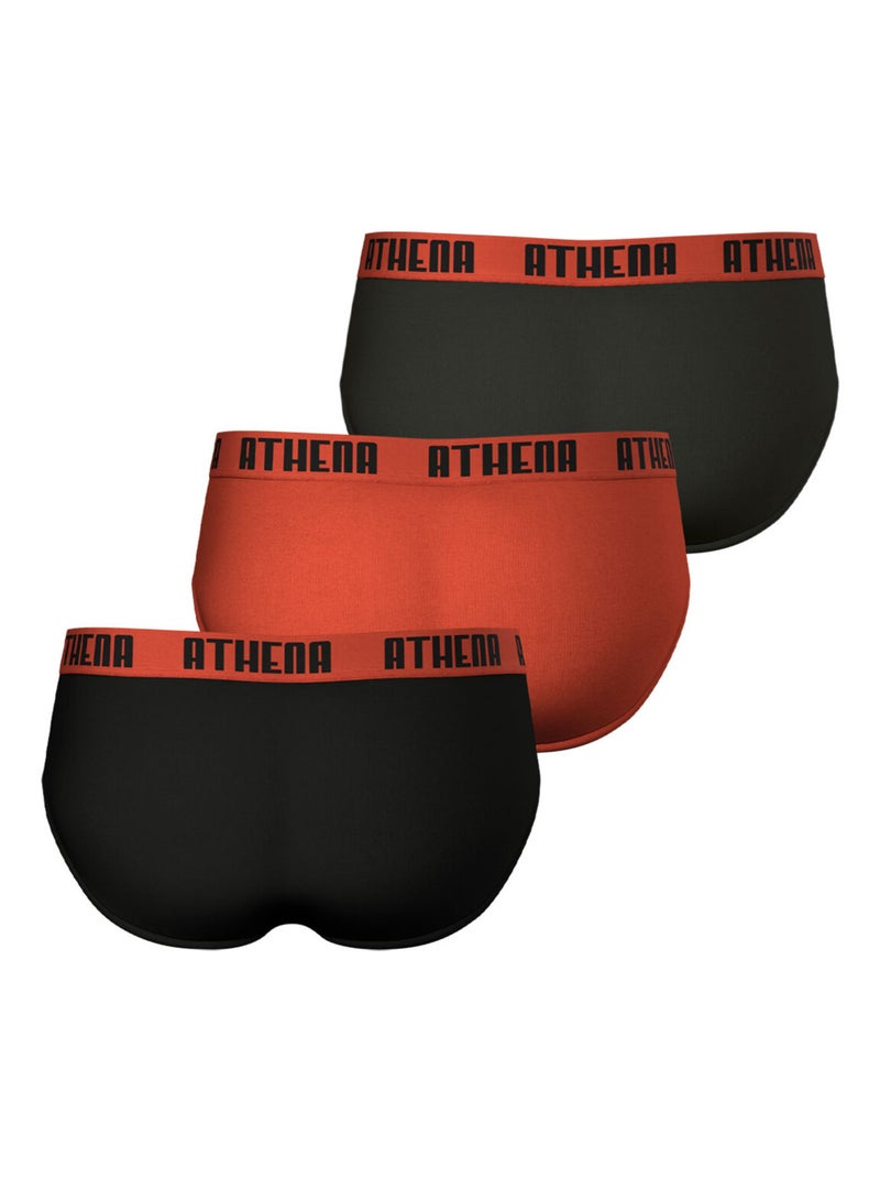 Lot de 3 slips homme Ecopack Athena Rouge - Kiabi
