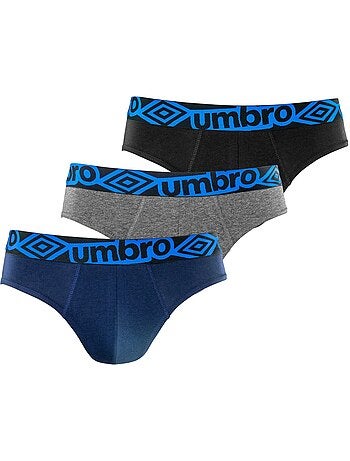 Lot de 3 slips homme en coton ceinture bleue Diamon Umbro