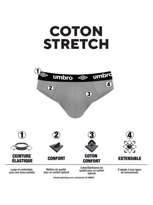 Lot de 3 slips homme en coton ceinture bleue Diamon Umbro - Kiabi