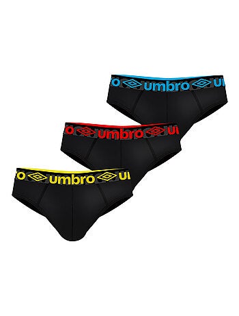 Lot de 3 slips homme en coton ceinture colorée Bak Umbro