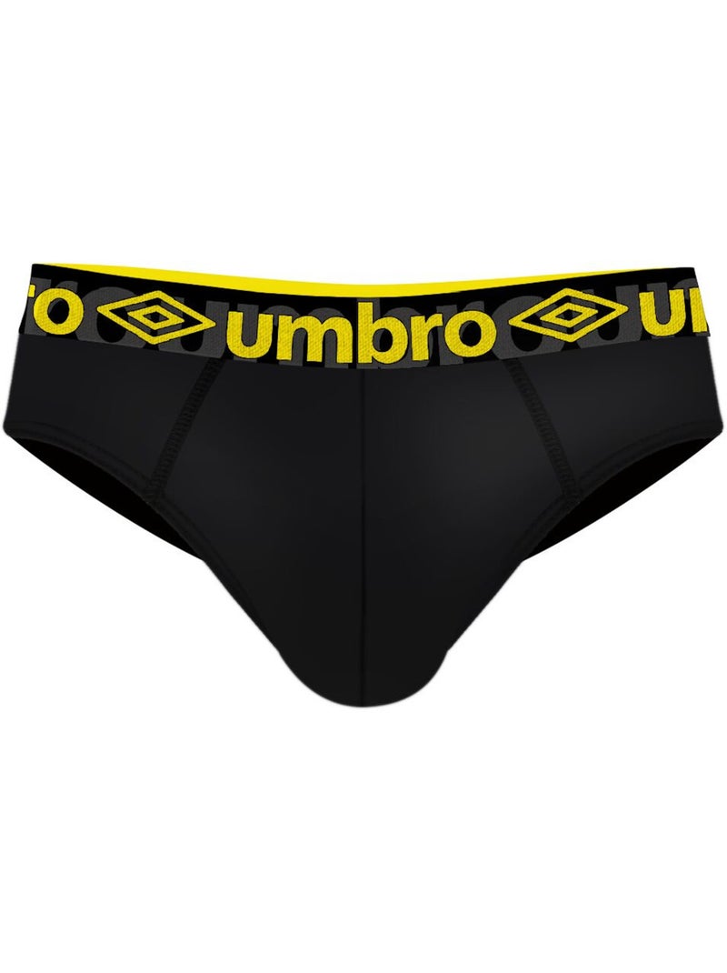 Lot de 3 slips homme en coton ceinture colorée  Bak Umbro Noir - Kiabi