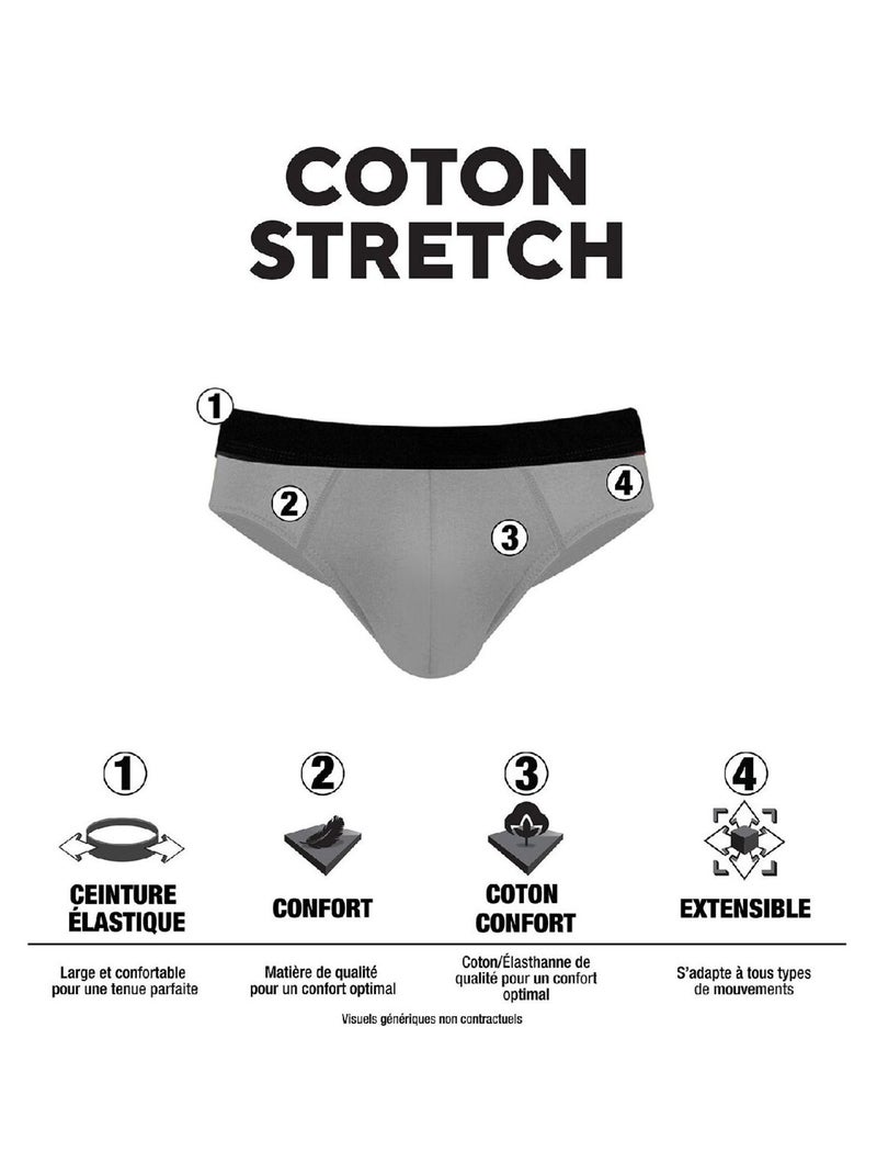 Lot de 3 slips homme en coton Claudio Pierre Cardin Noir - Kiabi