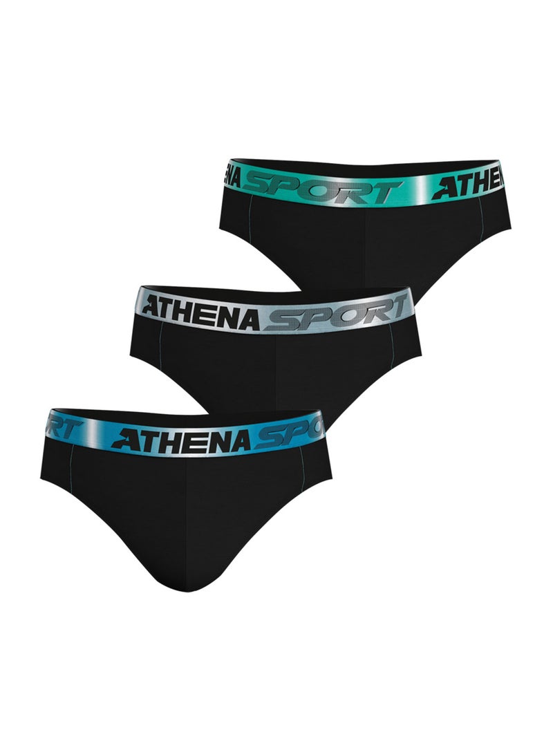 Lot de 3 slips homme Odor Control Athena Noir - Kiabi